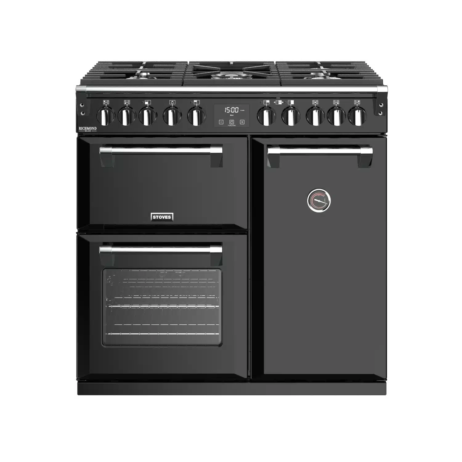 Richmond D900 DF Deluxe 90 cm gasfornuis zwart