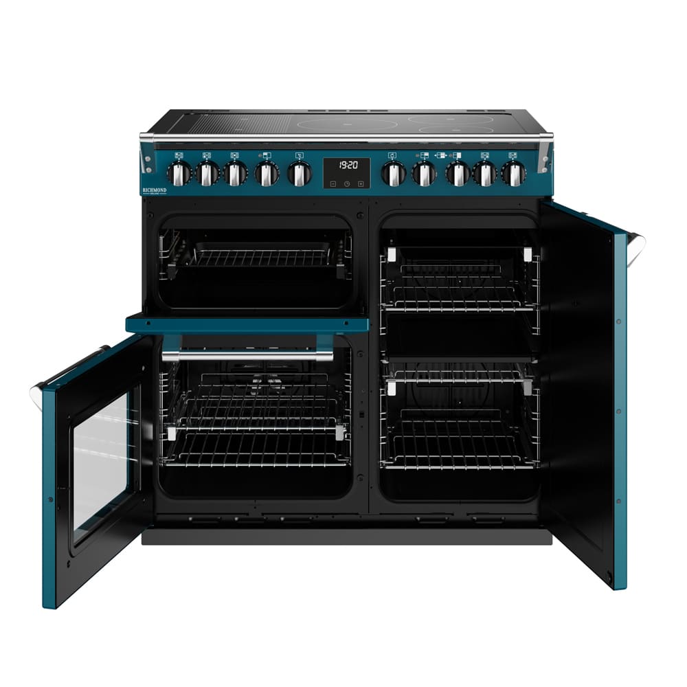 Richmond D900 CB Ei Deluxe RTY 90 cm inductie fornuis Kingfisher Teal - Afbeelding 3