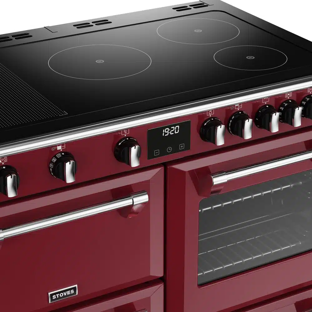 Richmond D1000 CB Ei Deluxe RTY 100 cm inductie fornuis Chili Red - Afbeelding 4