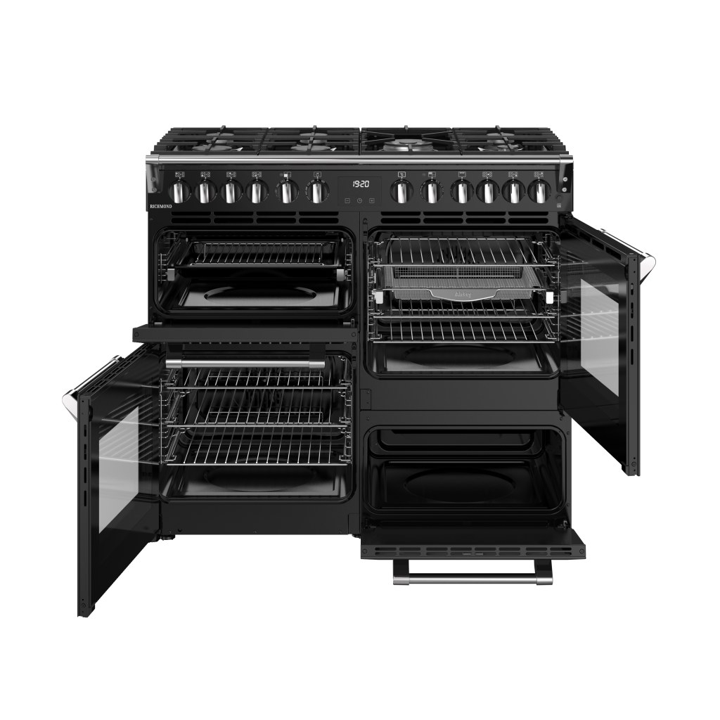 Richmond 100 DF 100 cm gasfornuis zwart - Afbeelding 2