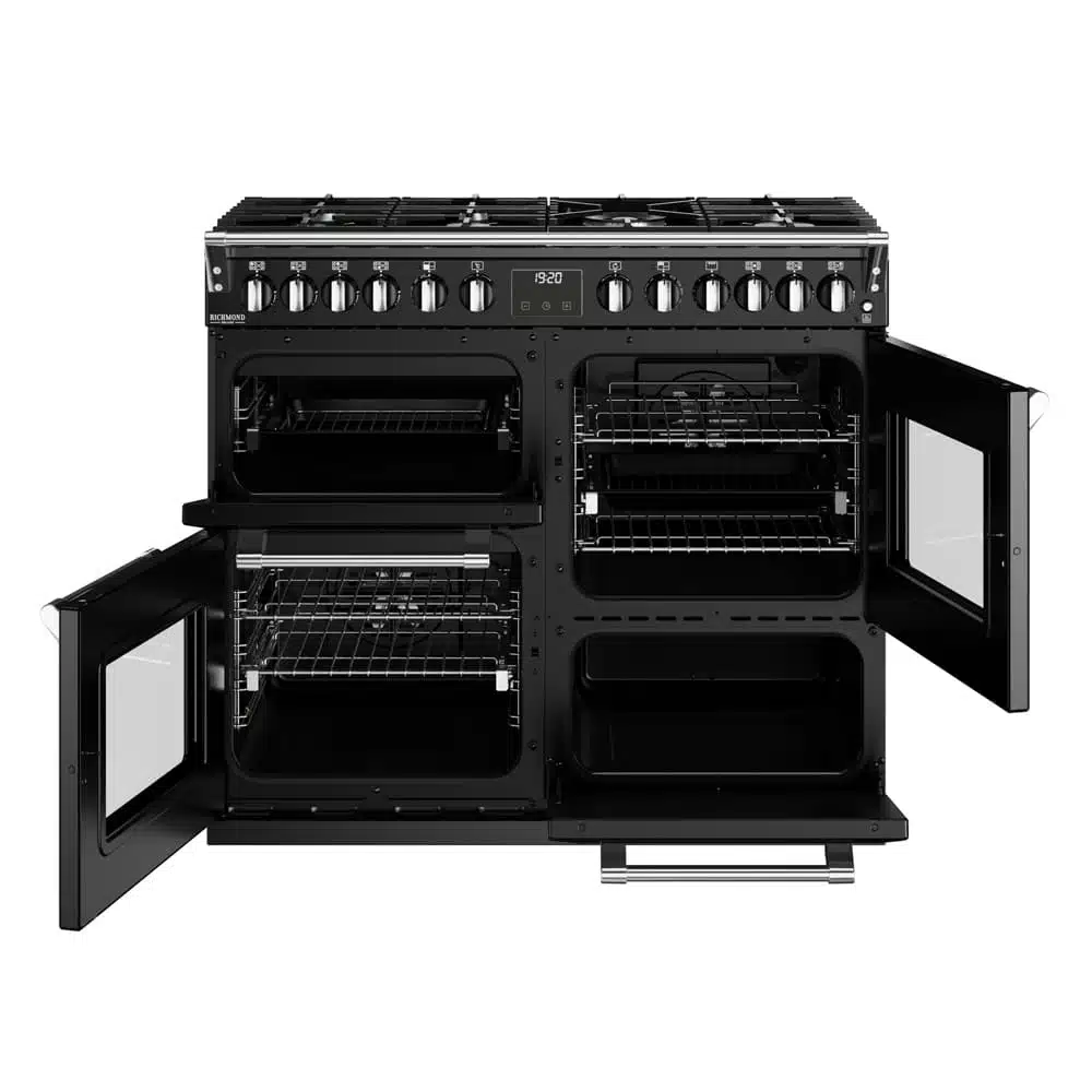 Richmond D1000 DF Deluxe 100 cm gasfornuis zwart - Afbeelding 7