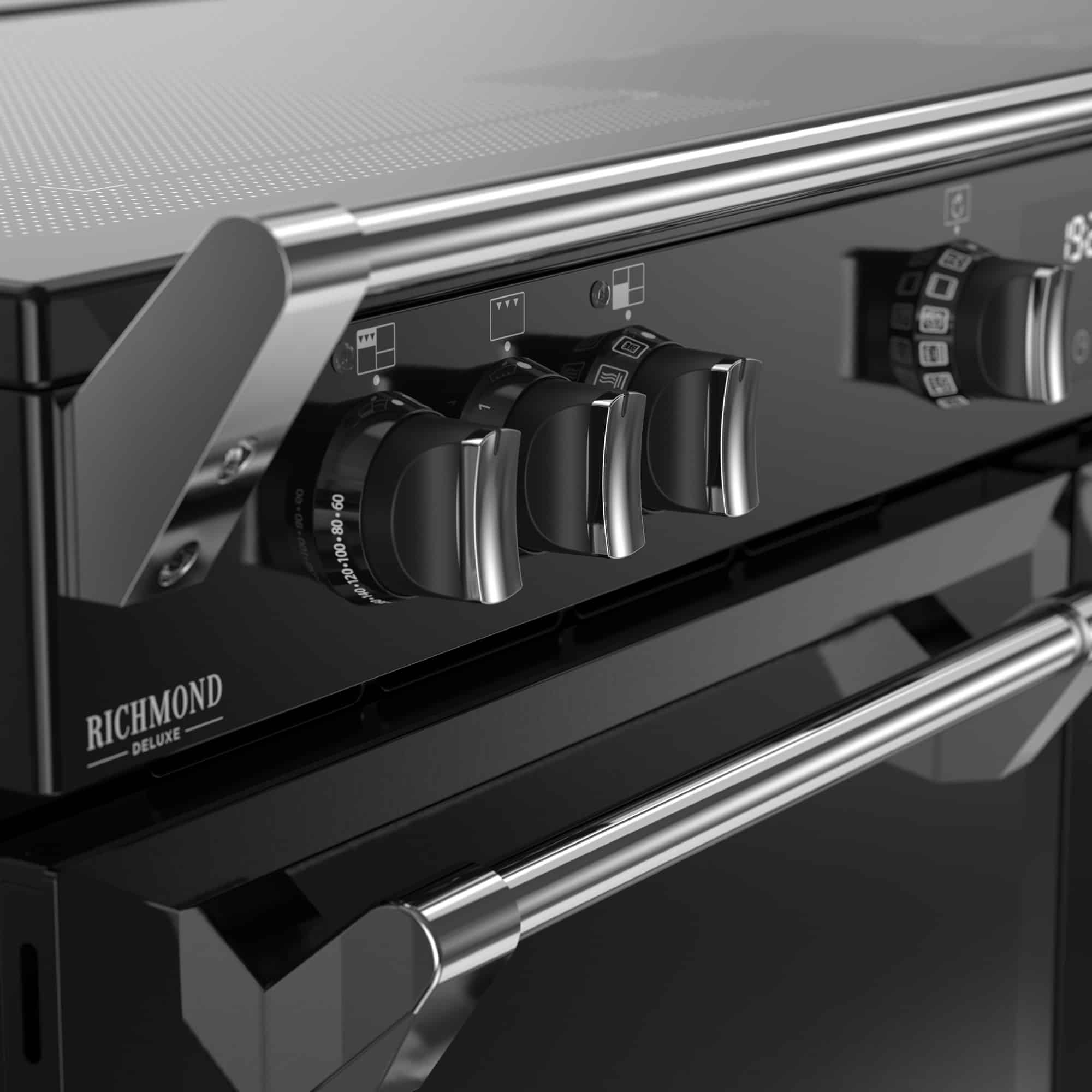 Richmond 100 Ei Deluxe 100 cm Zoneless inductiefornuis zwart - Afbeelding 5